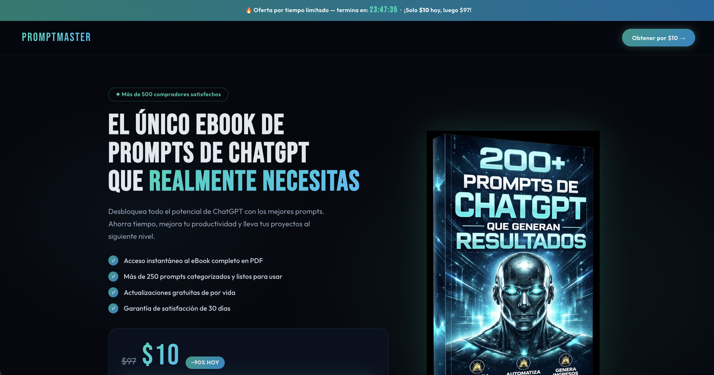 Landing page para venta de productos digitales