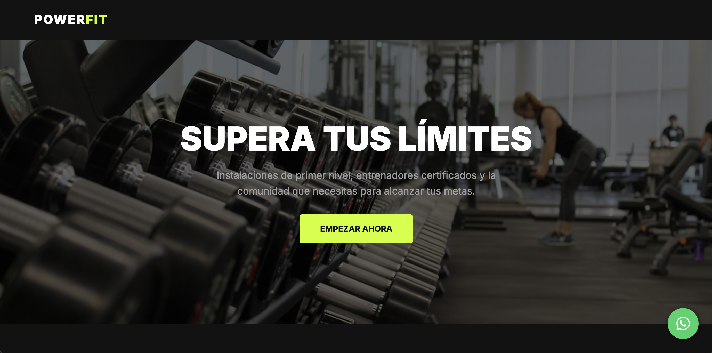 Página web para gimnasio o entrenador personal